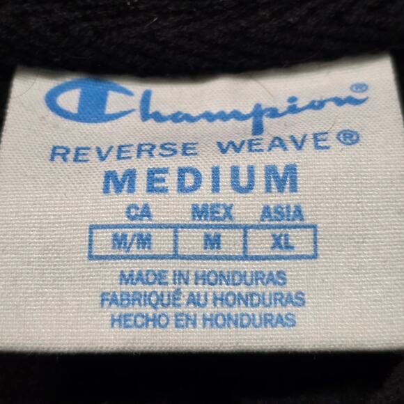 Champion Reverse Weave Vintage Hoodie Men’s Medium Black Heavyweight - Picture 3 of 7